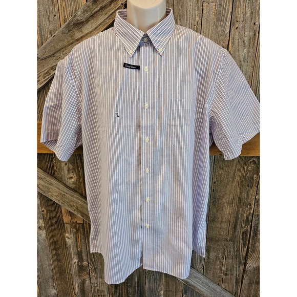 NWT Saddlebred easy care short sleeve button up men's XL stripes - Picture 1 of 6